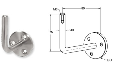 Wall Bracket with Handrail Attachment